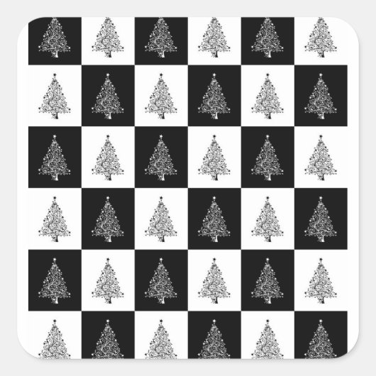 Chirstmas Tree Chess Vierkante Sticker (Voorkant)