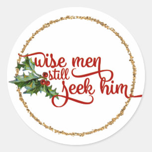 Chirstmas Wise Mannen zoeken hem nog steeds Ronde Sticker