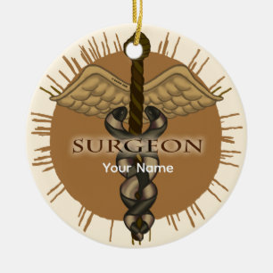 Chirurg Caduceus Premium Vierkante Ornament