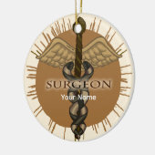 Chirurg Caduceus Premium Vierkante Ornament (Links)