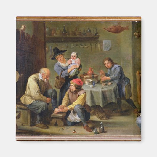 Chirurg die de voet van een oud Man buigt Magneet (Voorkant)