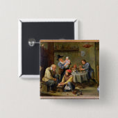 Chirurg die de voet van een oud Man buigt Vierkante Button 5,1 Cm (Voorkant /achterkant)