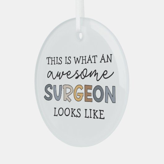 chirurg Geweldige chirurg Glas Ornament (Voorkant links)