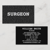 Chirurg Medische Woorden Visitekaartje (Voorkant / Achterkant)