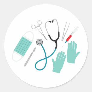 Chirurgenapparatuur Ronde Sticker