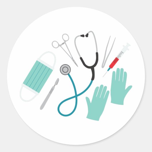 Chirurgenapparatuur Ronde Sticker (Voorkant)