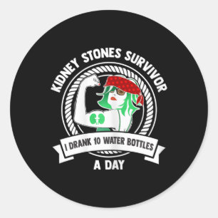 Chirurgie Gift - Flexing Vrouw Nierstenen Survivo Ronde Sticker