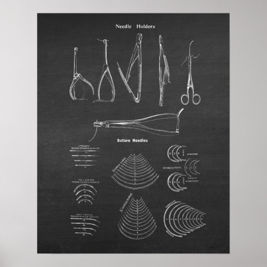  chirurgisch instrument naaldhouders poster (Voorkant)