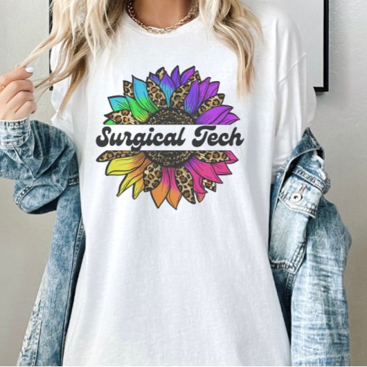 Chirurgisch Tech beroep Rainbow Zonnebloem T-shirt