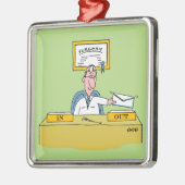 Chirurgische Cartoon Funny kerstboomversiering Metalen Ornament (Links)