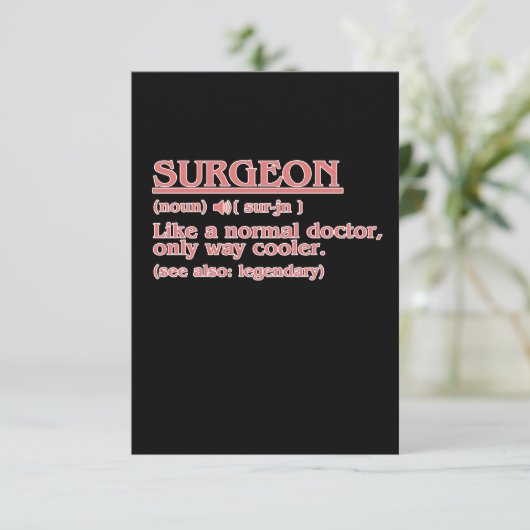 Chirurgische chirurgie Chirurgische ingreep Arts N RSVP Kaartje (Staand voorkant)