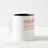 Chirurgische chirurgie Chirurgische ingreep Arts N Tweekleurige Koffiemok (Voorkant links)