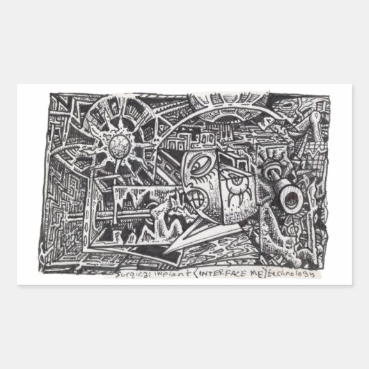 Chirurgische implantatie- (Interface Me)-technolog Rechthoekige Sticker (Voorkant)