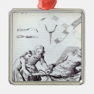 Chirurgische ingreep om een been te amputeren metalen ornament