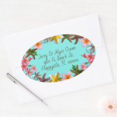 Chirurgische kerststaartwAdres Tropische bloemen Ovale Sticker (Envelop)