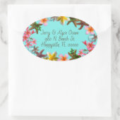 Chirurgische kerststaartwAdres Tropische bloemen Ovale Sticker (Tas)