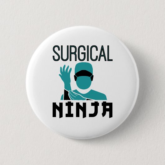 Chirurgische Ninja Scrub Tech Technoloog Ronde Button 5,7 Cm (Voorkant)
