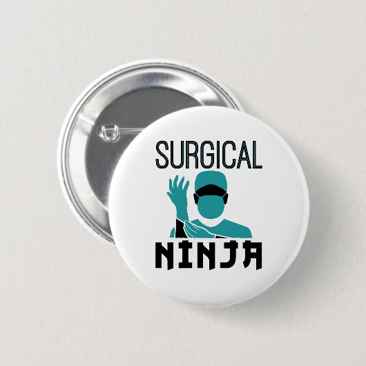Chirurgische Ninja Scrub Tech Technoloog Ronde Button 5,7 Cm (Voorkant /achterkant)