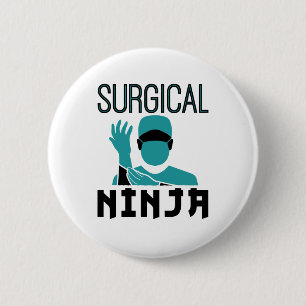 Chirurgische Ninja Scrub Tech Technoloog Ronde Button 5,7 Cm