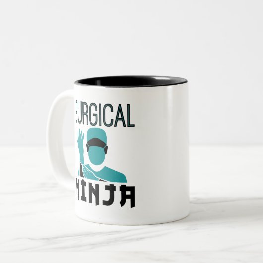 Chirurgische Ninja Scrub Tech Technoloog Tweekleurige Koffiemok (Voorkant links)
