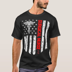 Chirurgische Nurse Amerikaanse vlag RvE Geregistre T-shirt