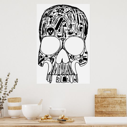 chirurgische schedel poster (Keuken)