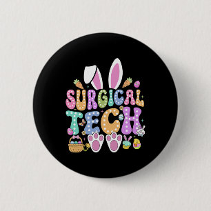 Chirurgische Tech Happy Paasdag Bunny Surg Technic Ronde Button 5,7 Cm