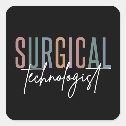 Chirurgische technische chirurgische ingreep vierkante sticker (Voorkant)