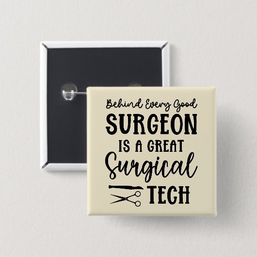 Chirurgische technologie | Chirurgische Technologi Vierkante Button 5,1 Cm (Voorkant /achterkant)