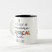 Chirurgische technologiste Funny Surgery OF Tech G Tweekleurige Koffiemok (Voorkant links)