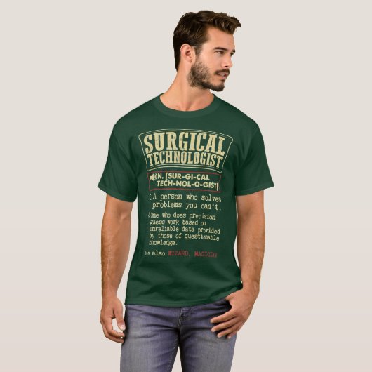 Chirurgische technologiste Gift Funny Dictionary T-shirt (Voorkant volledig)