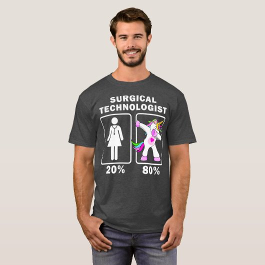 Chirurgische Technoloog Dabbing Unicorn t 20 80 T-shirt (Voorkant volledig)