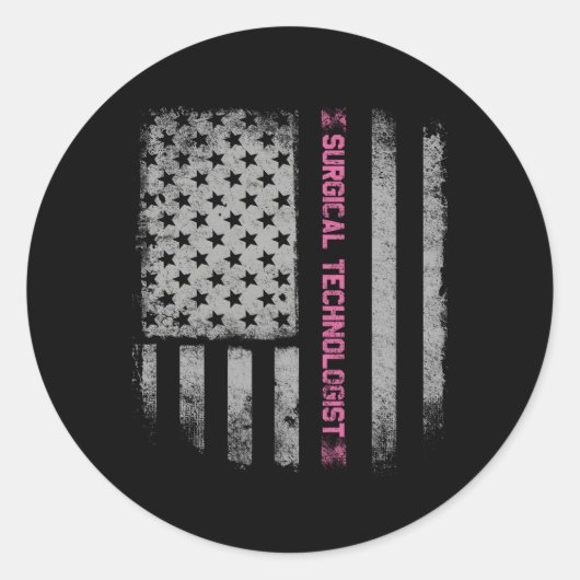 Chirurgische Technoloog US Flag Ronde Sticker (Voorkant)