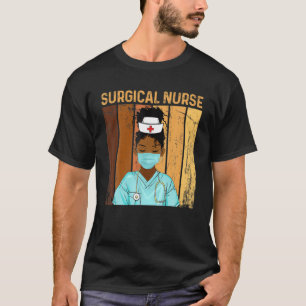 chirurgische verpleegkundige Afro Black T-shirt
