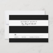 CHISCHE ZWARTE EN WITTE RSVP-KAARTEN RSVP KAARTJE (Voorkant)