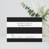 CHISCHE ZWARTE EN WITTE RSVP-KAARTEN RSVP KAARTJE (Staand voorkant)