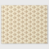 Chiseled Gold Gradient Heraldic Fleur de lis Ivory Cadeaupapier (Vlak)