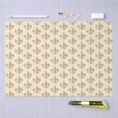 Chiseled Gold Gradient Heraldic Fleur de lis Ivory Tissuepapier (Craft)