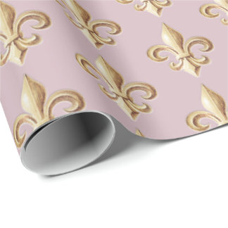 Chiseled Gold Gradient Heraldic Fleur de lis Roos Cadeaupapier