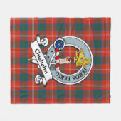 Chisholm Ancient Clan Badge Tartan Pset Fleece Deken (Voorkant (Horizontaal))
