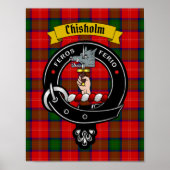 Chisholm Clan Badge & Tartan 8,5x11 Poster (Voorkant)