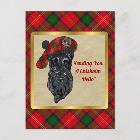 Chisholm Clan Badge & Tartan Briefkaart (Voorkant)