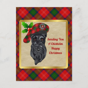 Chisholm Clan Badge & Tartan Kerstmis Briefkaart