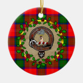 Chisholm Clan Badge & Tartan Persoonlijke mas Keramisch Ornament (Voorkant)