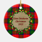 Chisholm Clan Badge & Tartan Persoonlijke mas Keramisch Ornament (Achterkant)