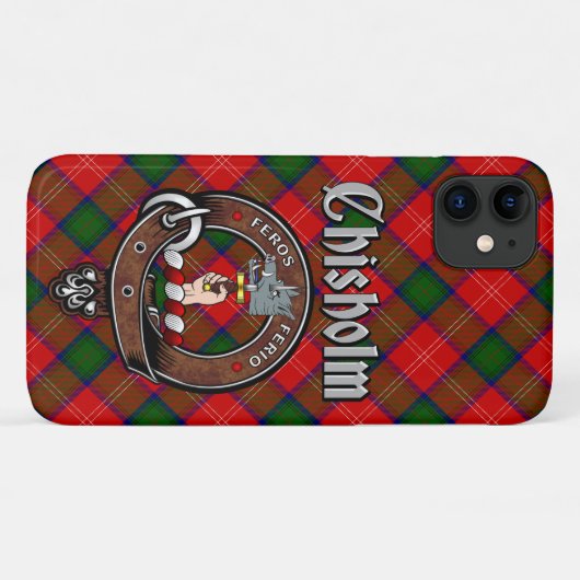 Chisholm Clan Badge & Tartan Phone Case (Achterkant (horizontaal))