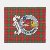 Chisholm Clan Badge Tartan Pset Fleece Deken (Voorkant (Horizontaal))