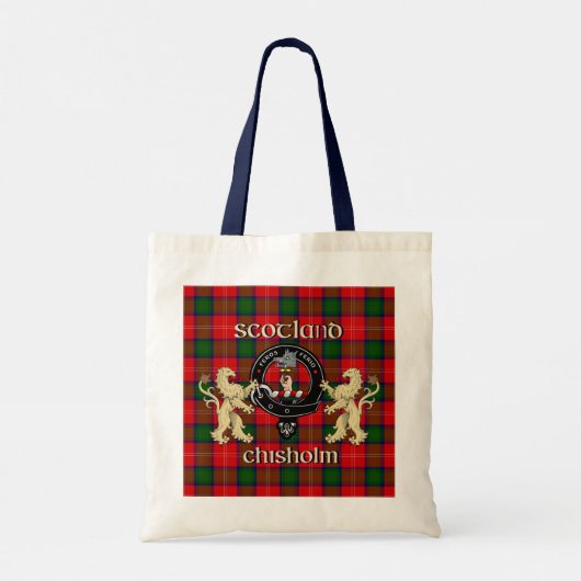 Chisholm Clan Badge & Tartan Tote Bag (Achterkant)