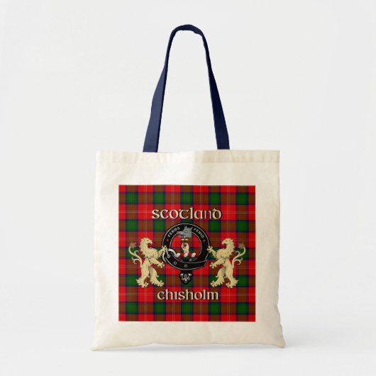 Chisholm Clan Badge & Tartan Tote Bag (Voorkant)