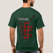 Chisholm Clan Badge & Tartan w/Motto T-shirt (Achterkant)